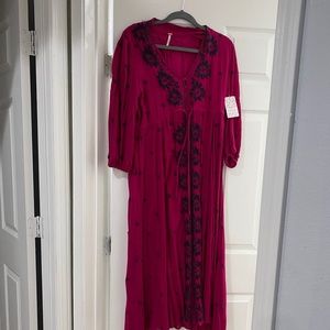 Free People Embroidered Fable Dress NWT